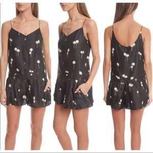 Rag & Bone Womens Sz 6 Palm Tree Dune Print 100% SILK Romper Tropical Hawaiian
